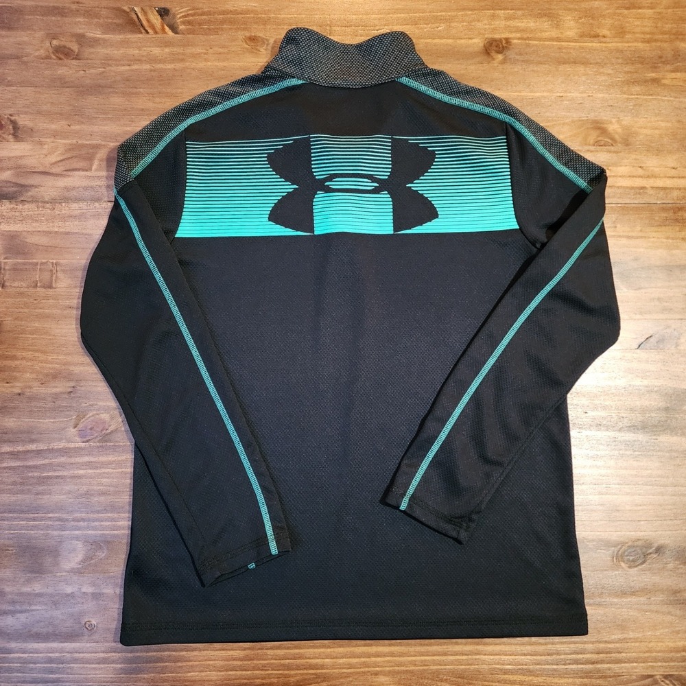 Under Armour Athletic 1/4 Zip Pullover UA Tech HeatGear Size Youth XL Black - Picture 2 of 8